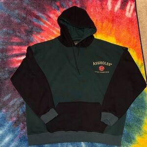 Assholes Live Forever Green & Black Hooded Sweatshirt
